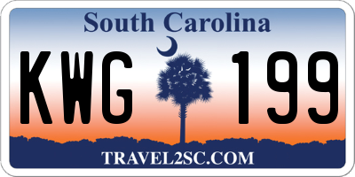 SC license plate KWG199