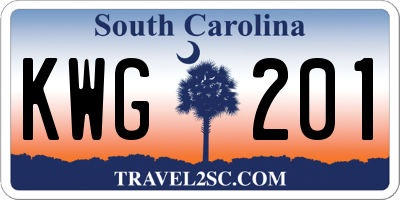 SC license plate KWG201