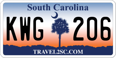 SC license plate KWG206