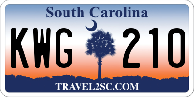 SC license plate KWG210