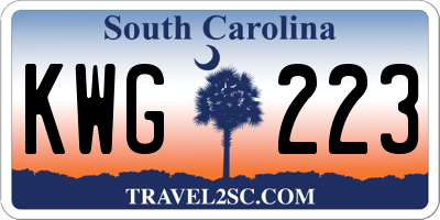 SC license plate KWG223