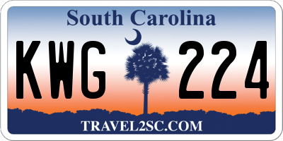 SC license plate KWG224