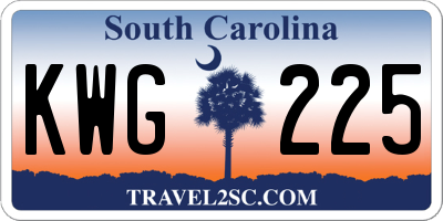 SC license plate KWG225