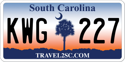 SC license plate KWG227