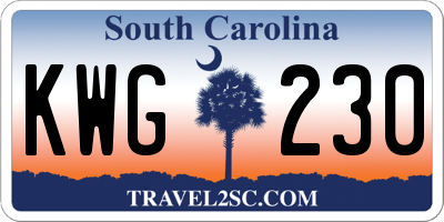 SC license plate KWG230