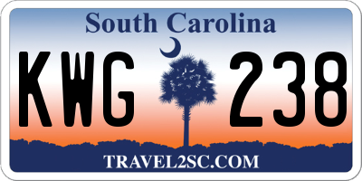 SC license plate KWG238