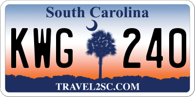 SC license plate KWG240