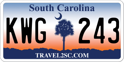 SC license plate KWG243