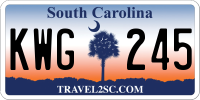 SC license plate KWG245