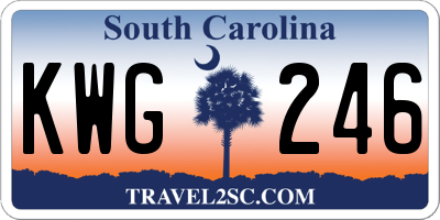 SC license plate KWG246