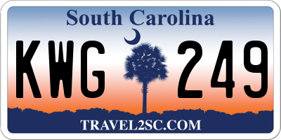 SC license plate KWG249
