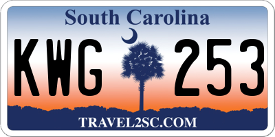 SC license plate KWG253
