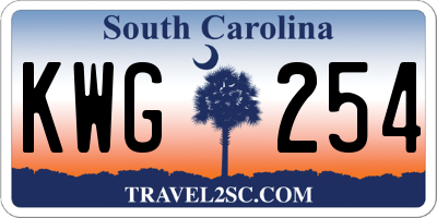 SC license plate KWG254