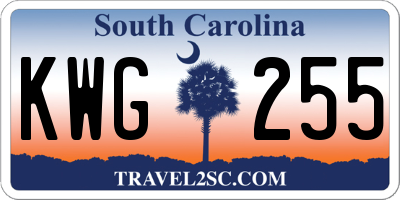 SC license plate KWG255