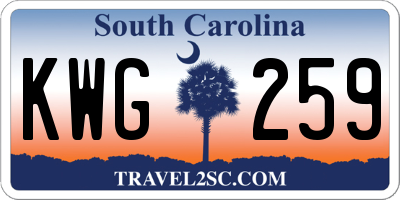 SC license plate KWG259