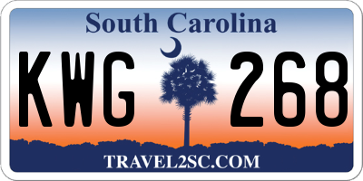 SC license plate KWG268