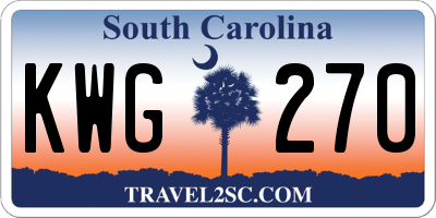 SC license plate KWG270