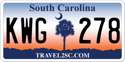 SC license plate KWG278