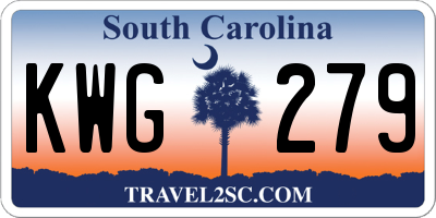 SC license plate KWG279