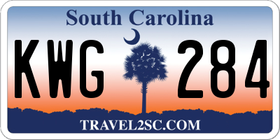 SC license plate KWG284