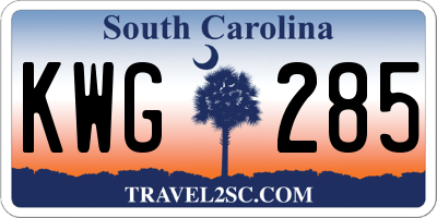 SC license plate KWG285