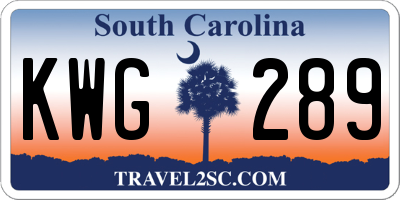 SC license plate KWG289