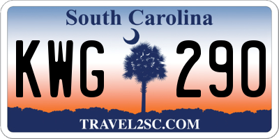 SC license plate KWG290