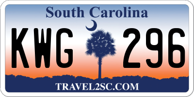 SC license plate KWG296