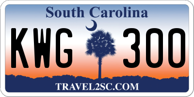 SC license plate KWG300