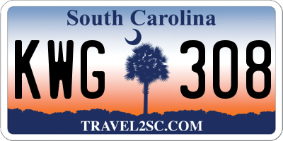 SC license plate KWG308