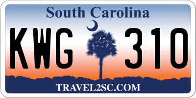 SC license plate KWG310