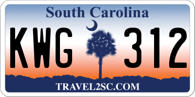 SC license plate KWG312