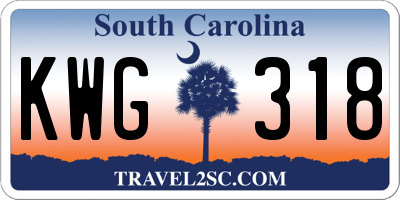 SC license plate KWG318
