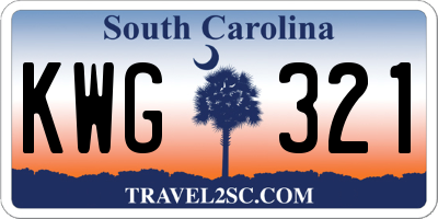 SC license plate KWG321