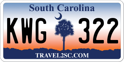 SC license plate KWG322