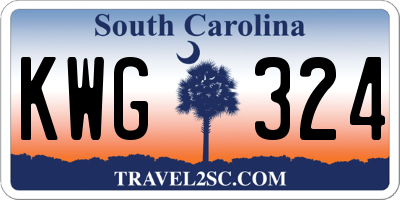 SC license plate KWG324