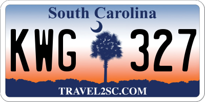 SC license plate KWG327