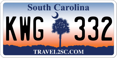 SC license plate KWG332