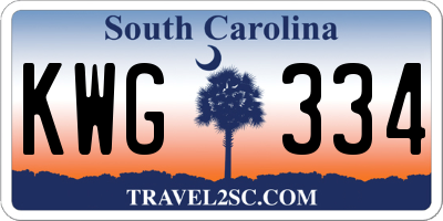 SC license plate KWG334