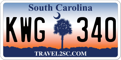 SC license plate KWG340
