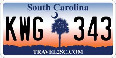 SC license plate KWG343