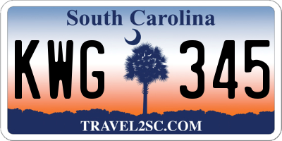 SC license plate KWG345