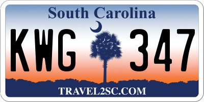 SC license plate KWG347