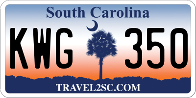 SC license plate KWG350
