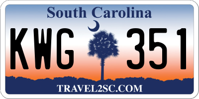 SC license plate KWG351