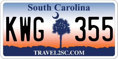 SC license plate KWG355