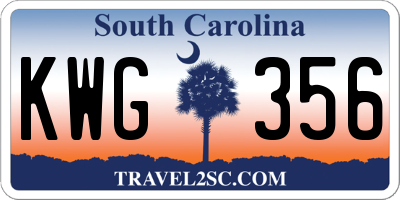 SC license plate KWG356