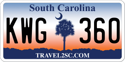 SC license plate KWG360