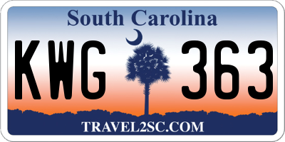 SC license plate KWG363