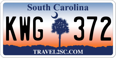 SC license plate KWG372